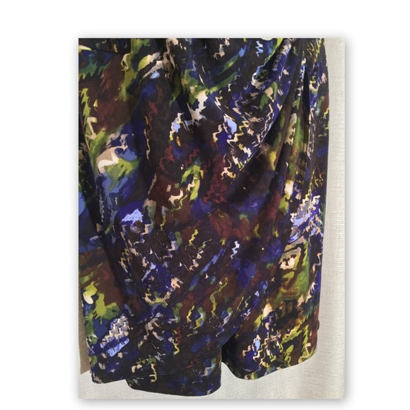 TIANA B Size Medium Brown Blue Abstract Knee Length Stretchy Sleeveless Dress - Picture 5 of 7